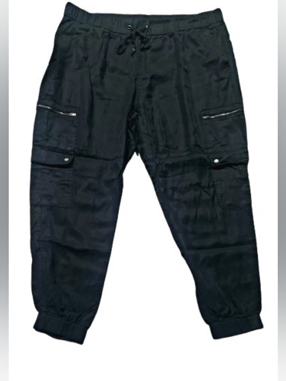 Banana Republic Soft Cargo Pants Jogger Womens XL Black Drawstring